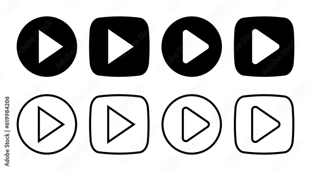 Play Icon set illustration. Play button sign and symbol Play Icon set illustration. Play button sign and symbol