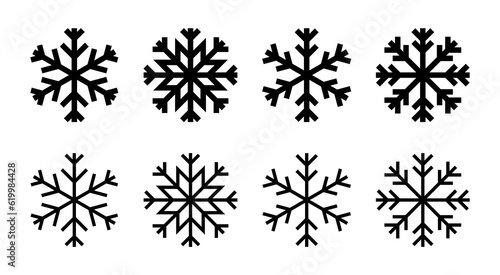 Snow icon set illustration. snowflake sign and symbol
