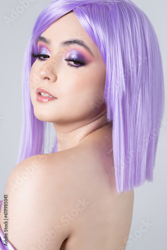 Foto beauty purple makeup