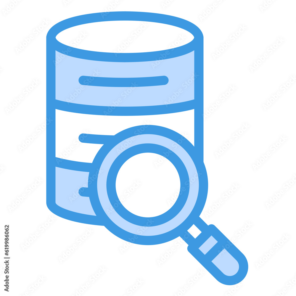 Search data icon in blue style, use for website mobile app presentation Search data icon in blue style, use for website mobile app presentation
