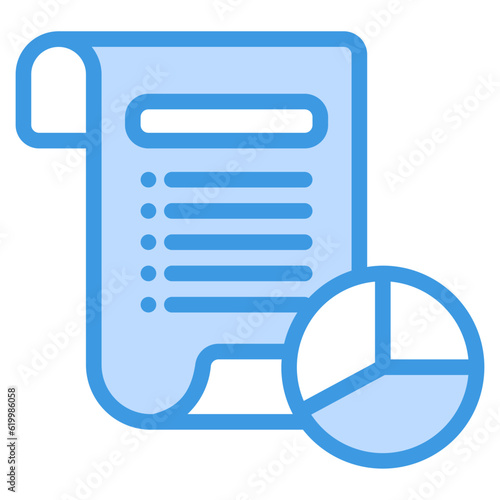 Report icon in blue style, use for website mobile app presentation