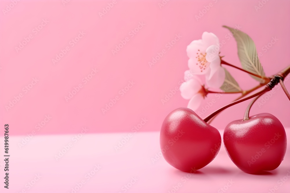 Fototapeta premium サクランボの背景素材 with generative ai