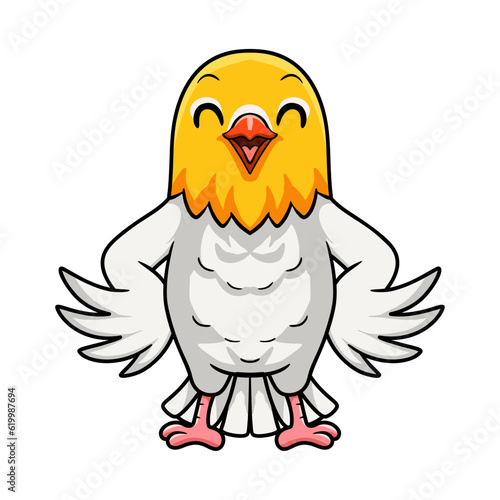Cute opaline pale fallow lovebird cartoon