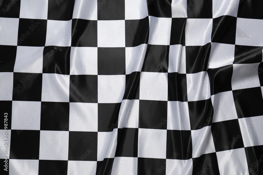 Checkered satin fabric as background, closeup view Checkered satin fabric as background, closeup view