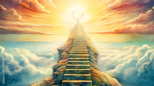 Canvas Print Stairway to heaven concept