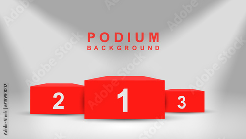 Winners podium with spotlights. Alas. Vector illustration eps 10.