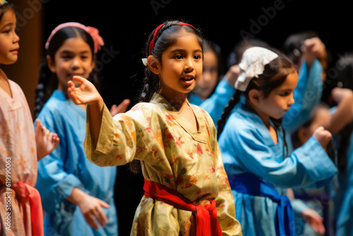 Children performing in a community theater production, showcasing their talent and creativity