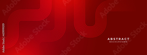 Red line with white architecture futuristic background minimal concept vector illustration subtle design.