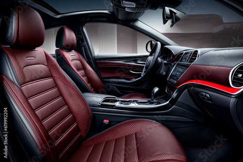 Comfort Redefined Realistic Car Seat Cushions for a Luxurious Ride. AI Generated. © Leandro
