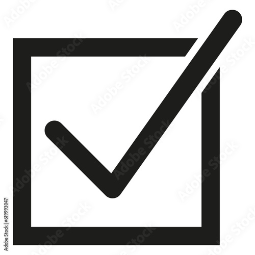 check mark icon in a box. Vector illustration. stock image.