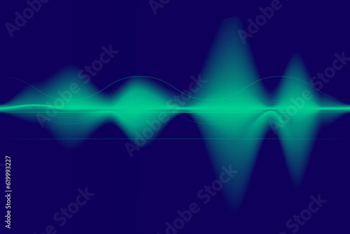 motion sound wave equalizer. sound wave colorful purple blue green on black background. sound, voice, music. Vector illustration. EPS 10.