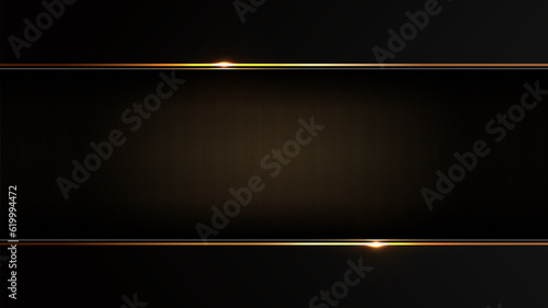 black gold background, golden light luxury image abstract, straight lines overlap layer shadow gradients space composition for banner, flyer cover layout, website template design