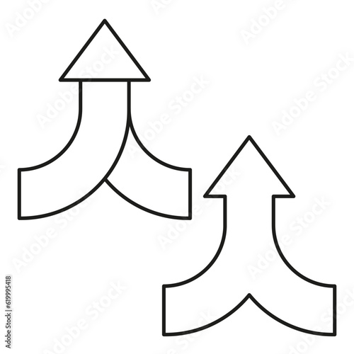 Goal sign. Business growth, direction, join strategy. Merging arrow element. Vector illustration. stock image.