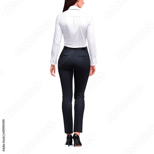 Back view of woman in suit