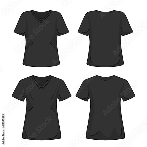 Outline T-Shirt Black Template Mock Up