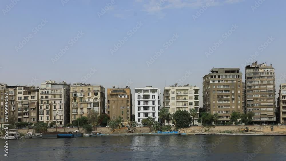 Beautiful view of the buildings on the waterfront in Cairo, Egypt Beautiful view of the buildings on the waterfront in Cairo, Egypt