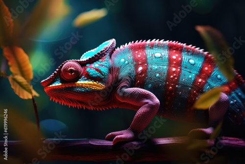 Amazing red color of Panther Chameleon Ambilobe (Furcifer pardalis) © Clown Studio