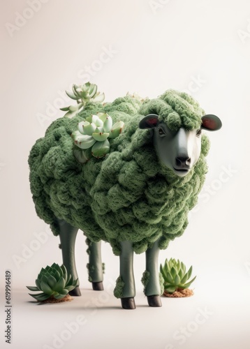 Cactus Sheep, Botanical Design, Modern Art