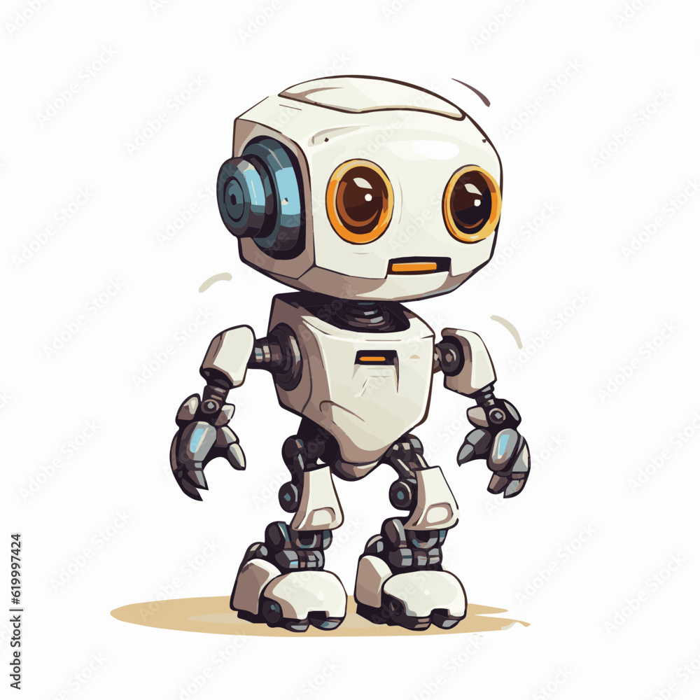 robot ai assistant cinematic detailed vector cartoon white background robot ai assistant cinematic detailed vector cartoon white background