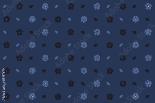 Abstract flower and leaf natural imitation seamless pattern. Blue and dark blue element on indigo blue background, for fabric textile masculine male shirt ladies dress cloth fabric textile cushion 