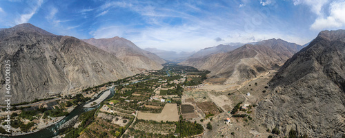 aerial panorama of urubamba in the valle sagrado of peru photo