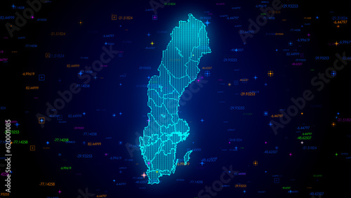 Photography Futuristic Blue Colorful Shiny Digital Technology Hud Dots Mosaic Grid Sweden Ma