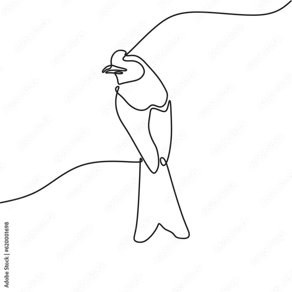 continous line art bird pose conceptual black line draw vector continous line art bird pose conceptual black line draw vector