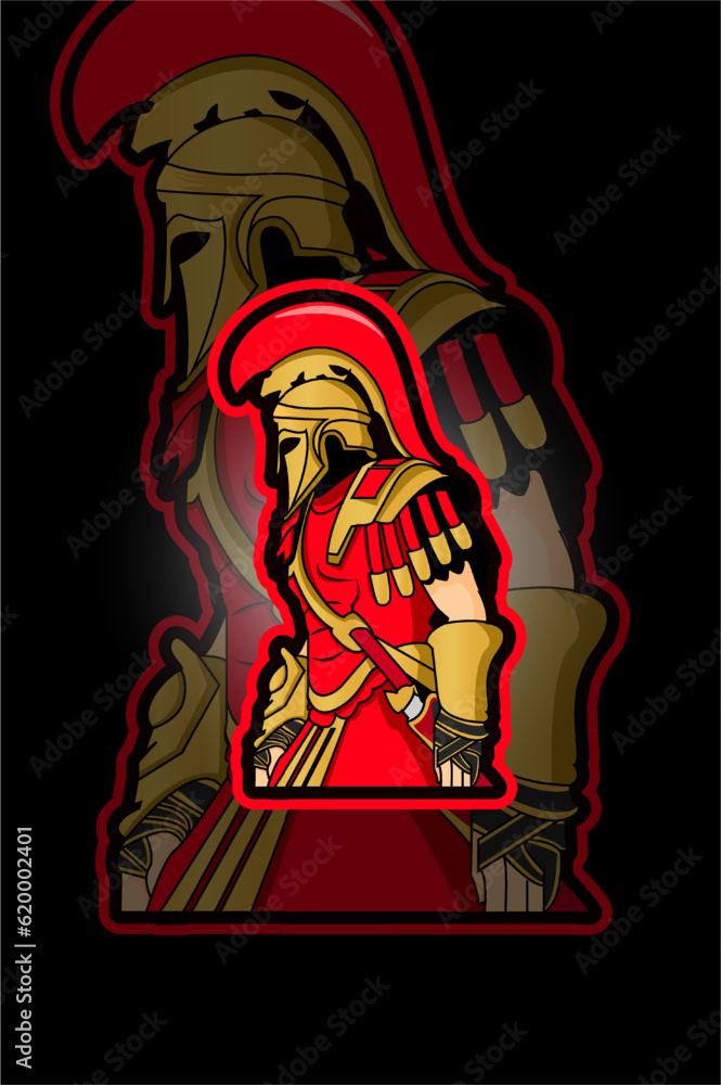 Obraz premium Spartan Mascot E Sport Logo