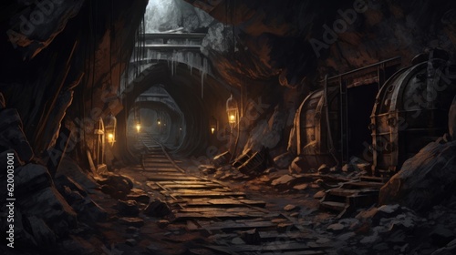 Old and abandoned mine game art