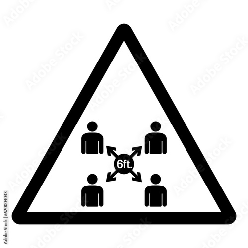 Maintain Social Distancing Symbol, Vector  Illustration, Isolated On White Background Label. EPS10