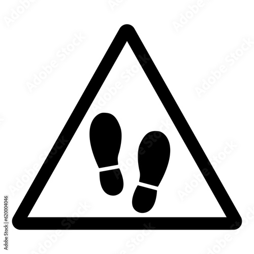 Warning Stand Here Symbol Sign ,Vector Illustration, Isolated On White Background Label. EPS10