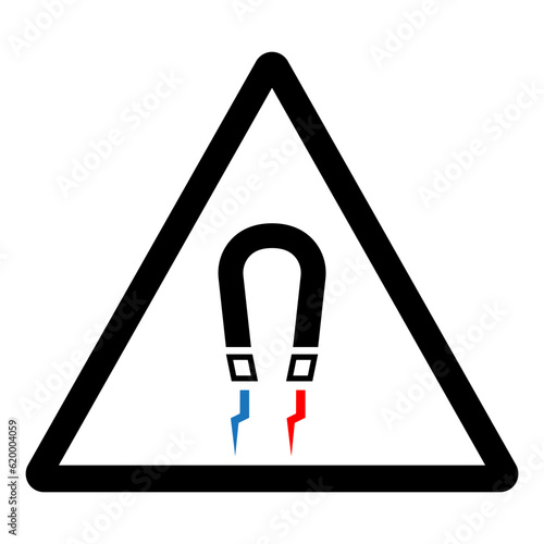 Warning Magnetic Field Symbol Sign, Vector Illustration, Isolate On White Background Label .EPS10