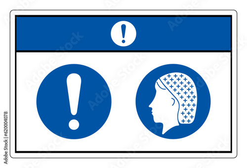 Notice Wear Hair Net Symbol Sign, Vector Illustration, Isolate On White Background Label. EPS10
