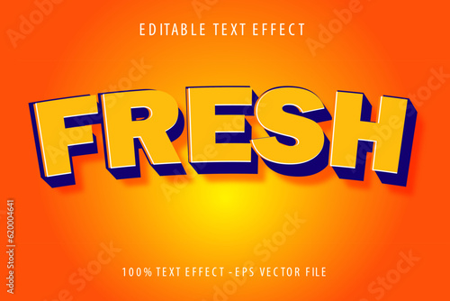 Fresh 3 D Text Effect Modern Style