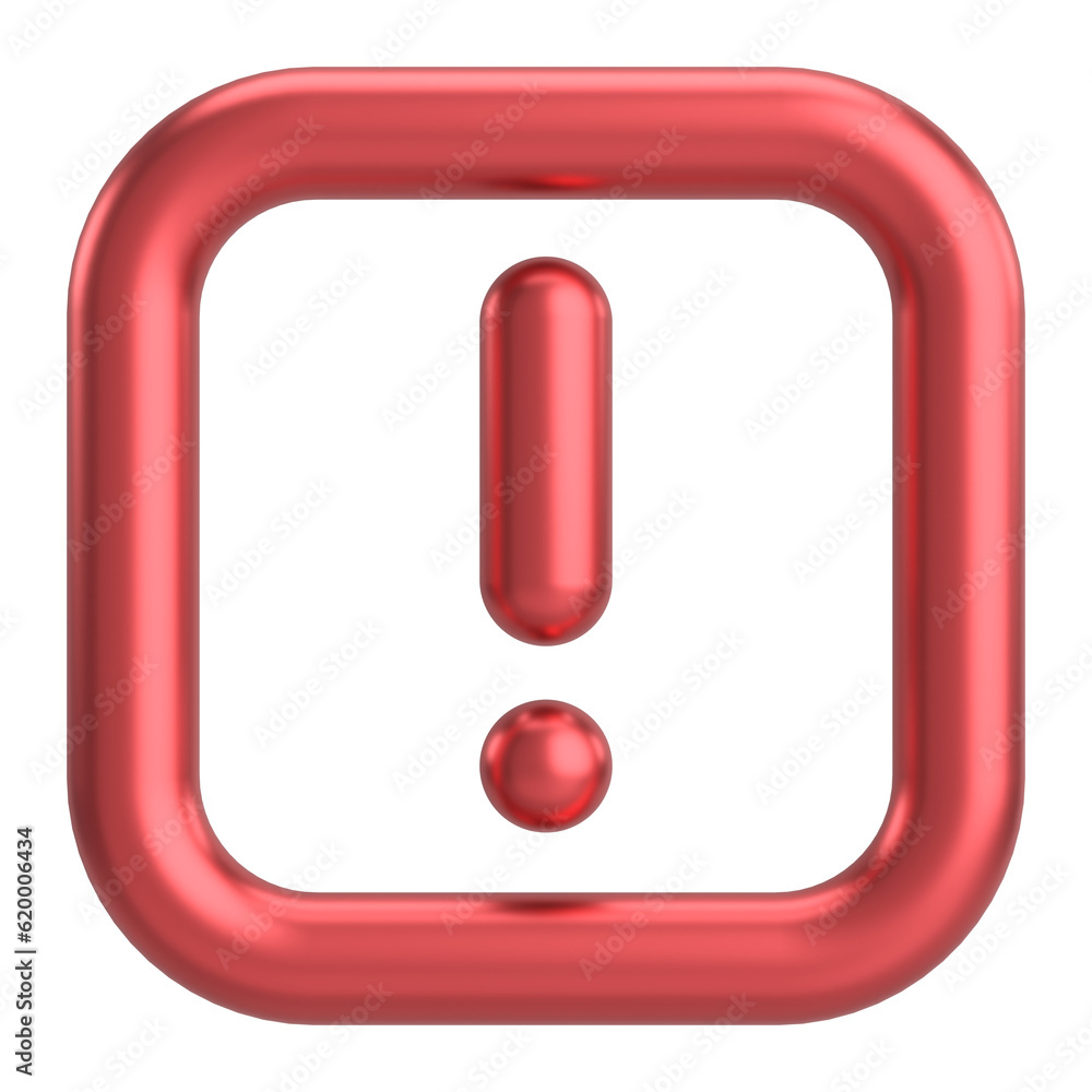 Warning sign. Exclamation mark. 3D illustration. Warning sign. Exclamation mark. 3D illustration.