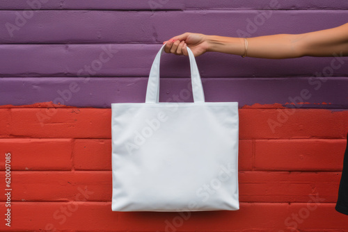 Brand Showcase: Eco Bag Mockup for Logo Application. Generative AI photo