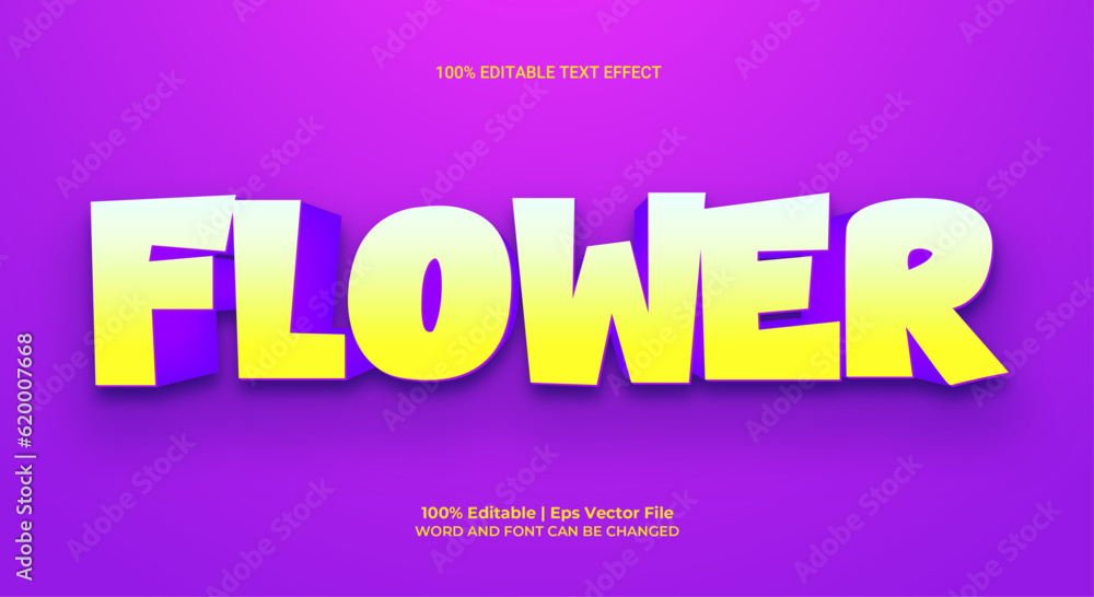 Flower fully editable vector text effect Flower fully editable vector text effect