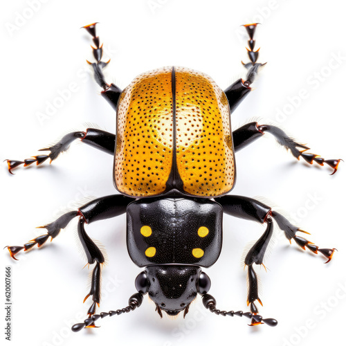 a close-up of a beetle on a white background © LUPACO IMAGES