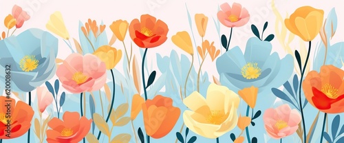 flowers and foliage colorful pattern spring summer background