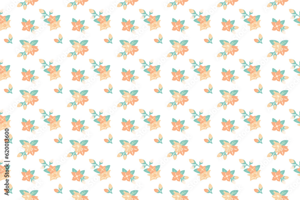 A tiny orange flower as seamless pattern ep08