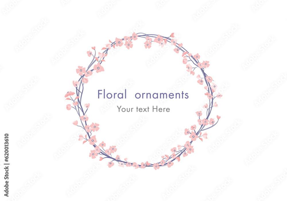 A tiny pink  flower flow with crown shape on white background