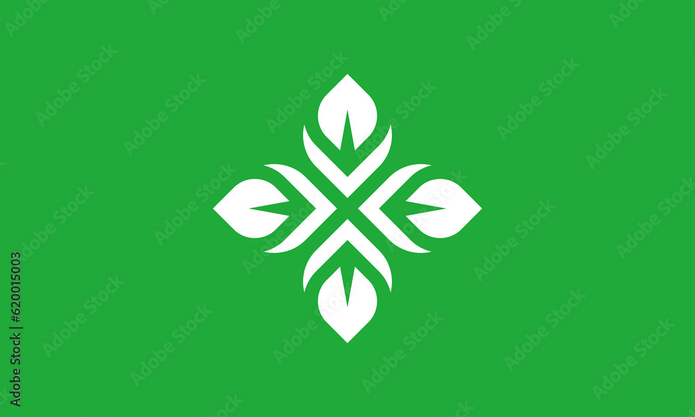 Unique leaf ornament logo design