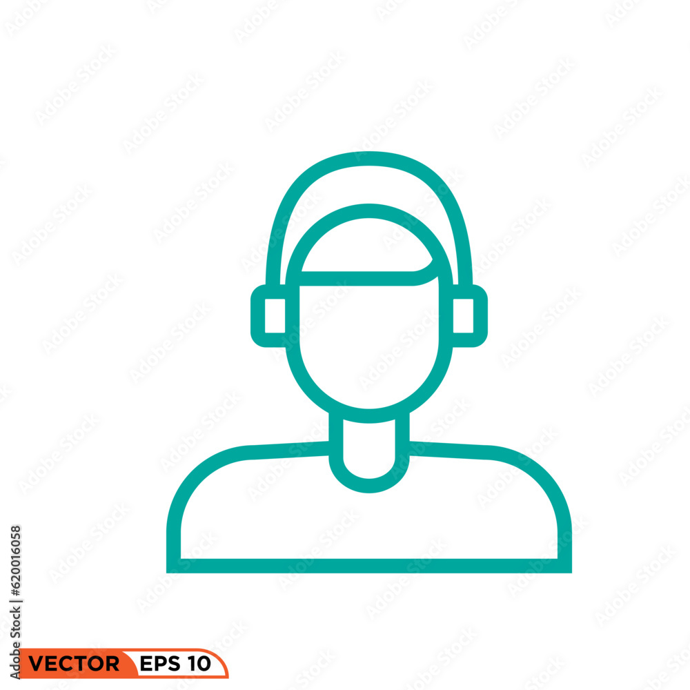 Man icon vector graphic of template line style Man icon vector graphic of template line style