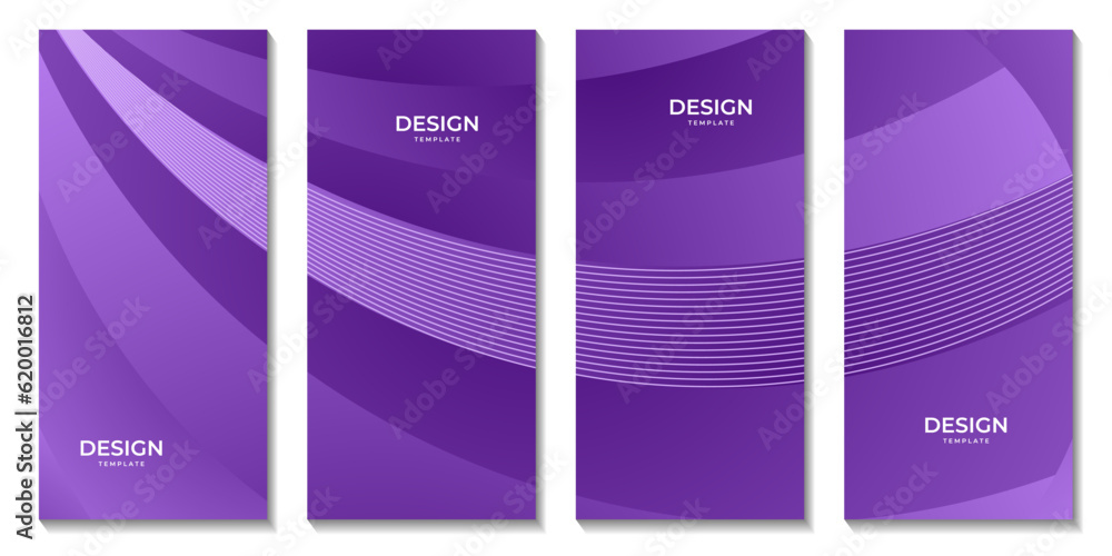 brochures with purple gradient wave simple background
