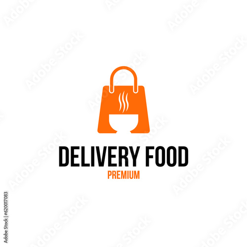 Food Bag for Restaurant Delivery Service Logo Design Concept Vector Illustration Symbol Icon