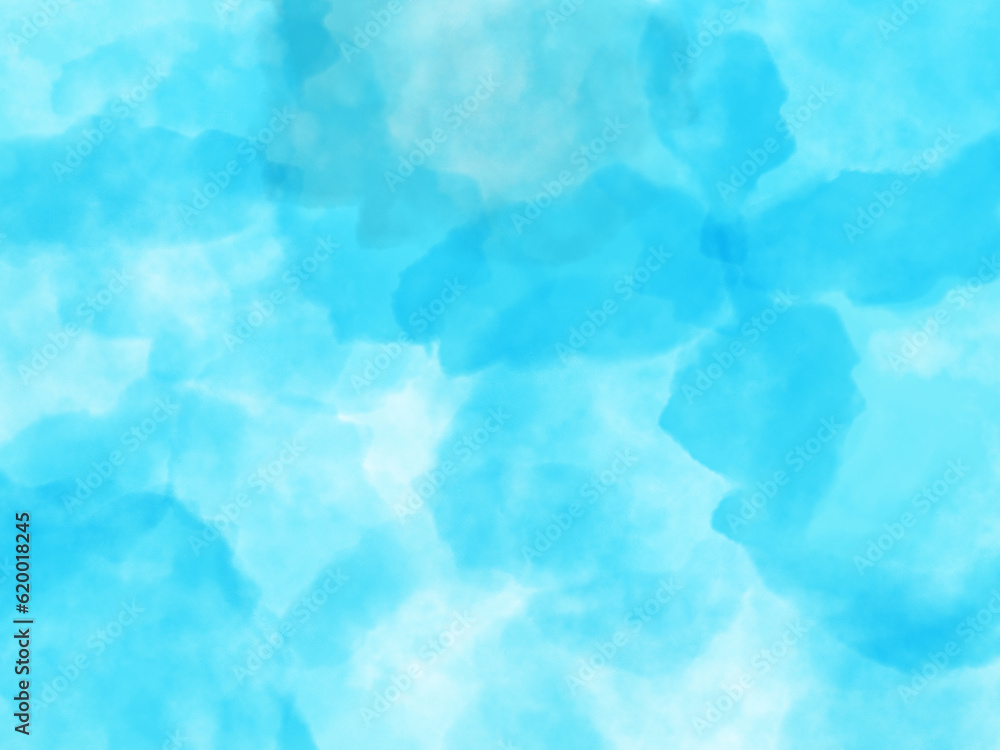 水紋のような模様の濃い水色の壁紙