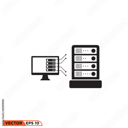 Server big data icon vector graphic of template 