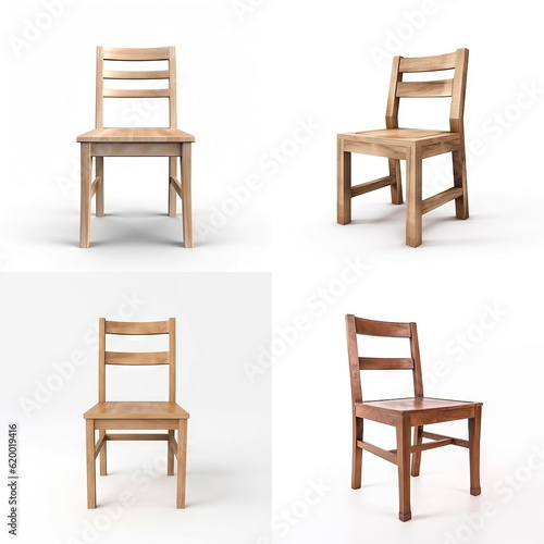 wood chair on white background