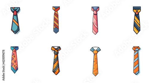 NECKTIE FLAT VECTOR SET ILLUSTRATION fashion style design