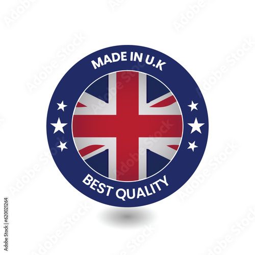 Free Download made in uk badge, united kingdom 3d label vector design. - GFXLoad